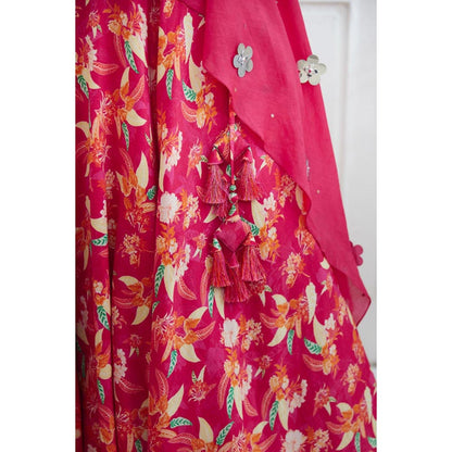 MANDIRA WIRK Women Chanderi Pink Kurta with Palazzo