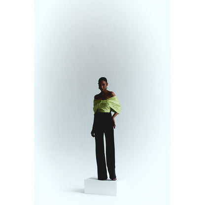 Manika Nanda Green Contrast Bow Detailed Jumpsuit