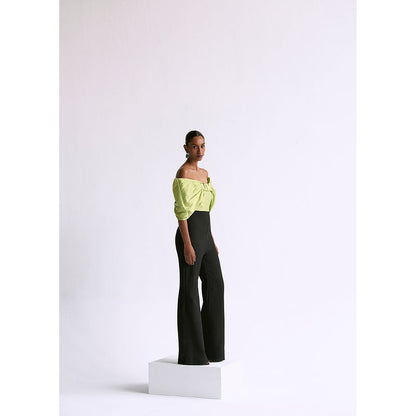 Manika Nanda Green Contrast Bow Detailed Jumpsuit