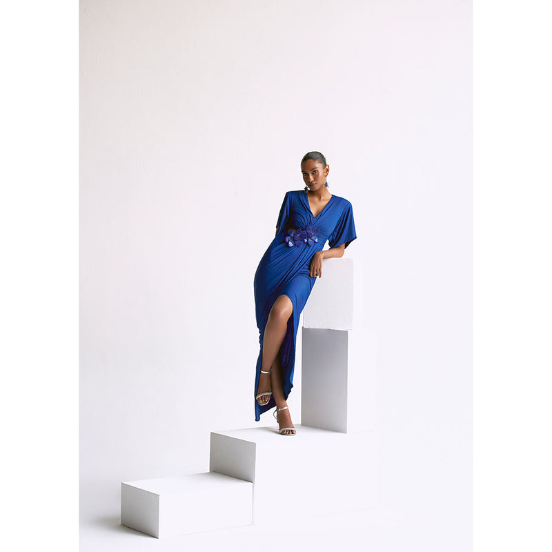 Manika Nanda Blue Draped Gown
