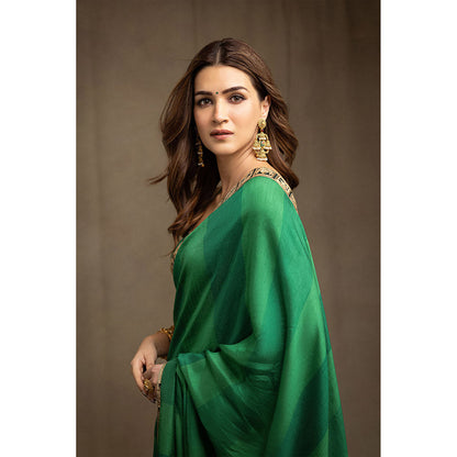 Masaba Green Mystic Saree with Unstitched Blouse
