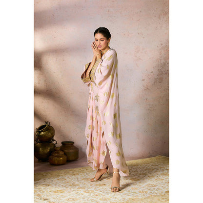Masaba Baby Pink Trinkets Kaftan Dress with Slip (Set of 2)