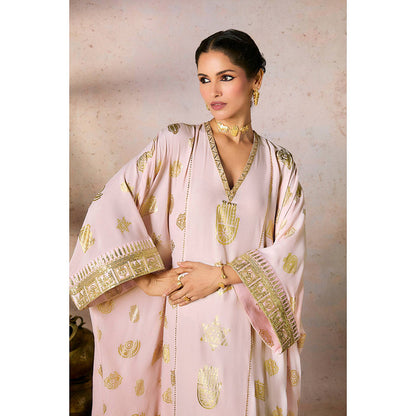 Masaba Baby Pink Trinkets Kaftan Dress with Slip (Set of 2)