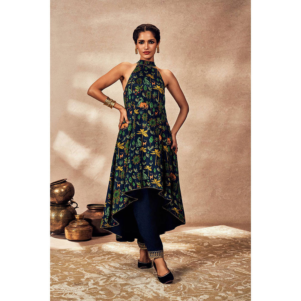 Masaba Blue Tropical Kurta with Pant (Set of 2)