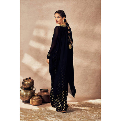 Masaba Black Pixie Dust Skirt with Bustier and Jacket (Set of 3)