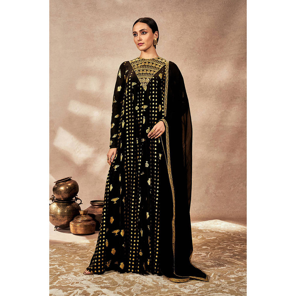Masaba Black Anarkali with Pant (Set of 2)