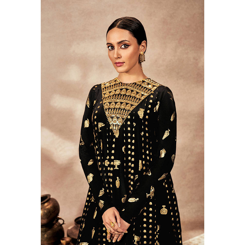 Masaba Black Anarkali with Pant (Set of 2)