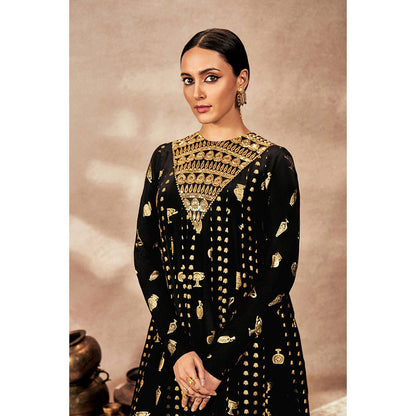 Masaba Black Anarkali with Pant (Set of 2)