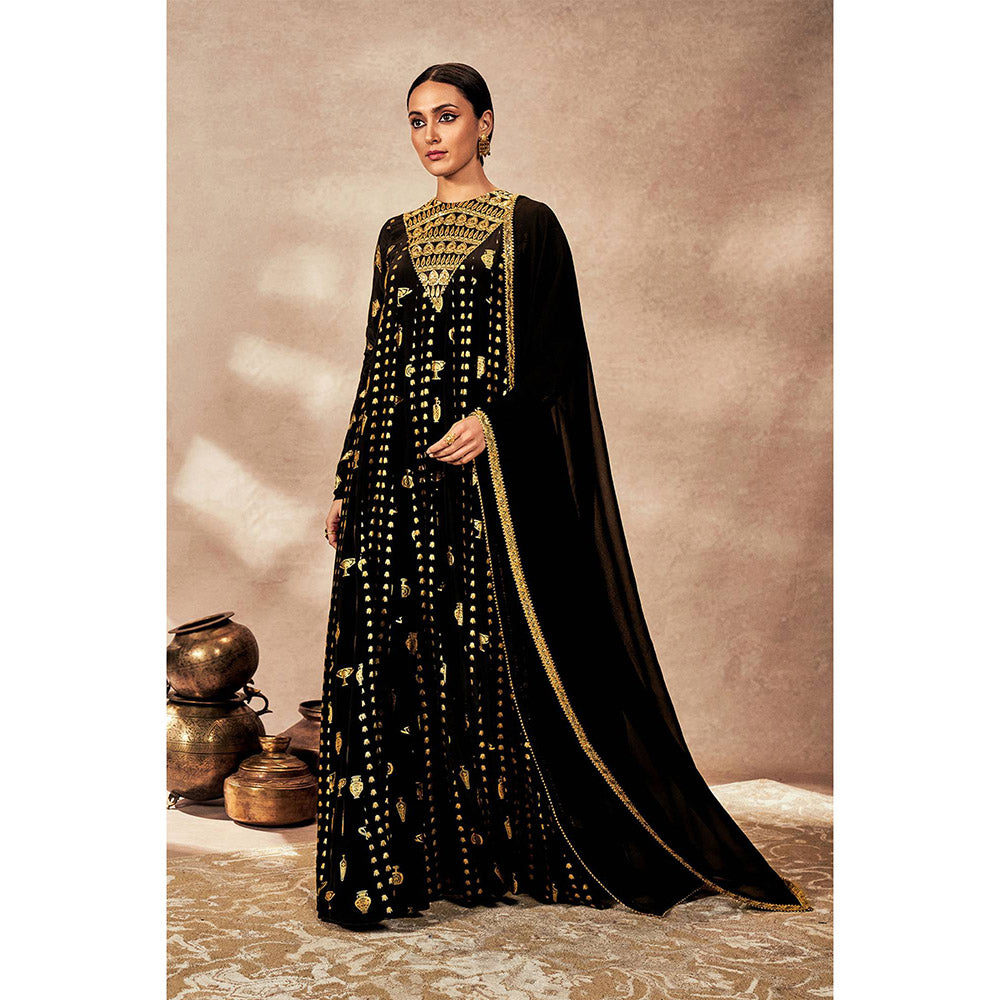 Masaba Black Anarkali with Pant (Set of 2)