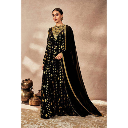 Masaba Black Anarkali with Pant (Set of 2)