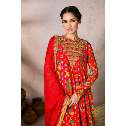 Masaba Red Rhapsody Anarkali with Dupatta (Set of 2)