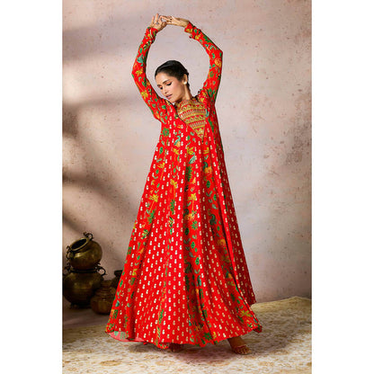 Masaba Red Rhapsody Anarkali with Dupatta (Set of 2)