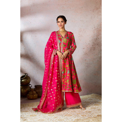 Masaba Pink Kurta with Palazzo and Dupatta (Set of 3)