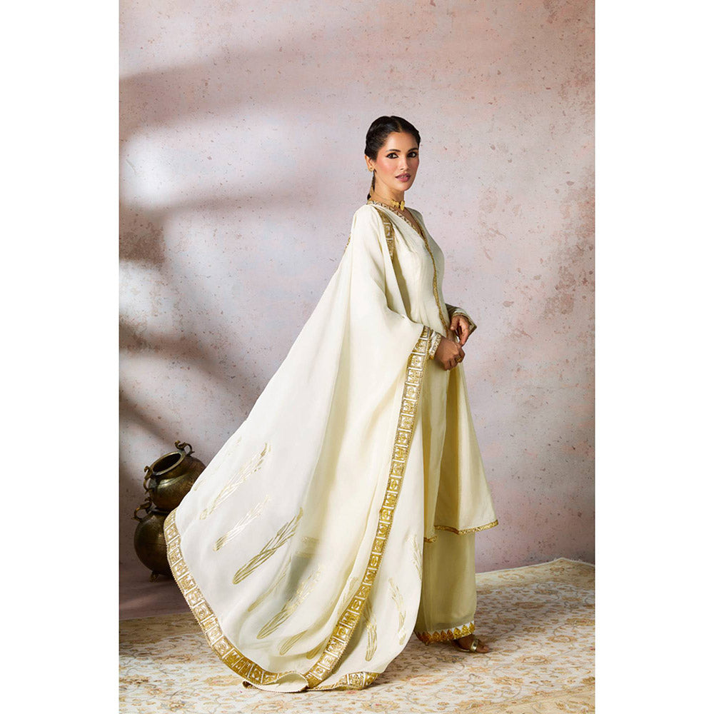 Masaba Ivory Whispering Kurta with Palazzo and Dupatta (Set of 3)