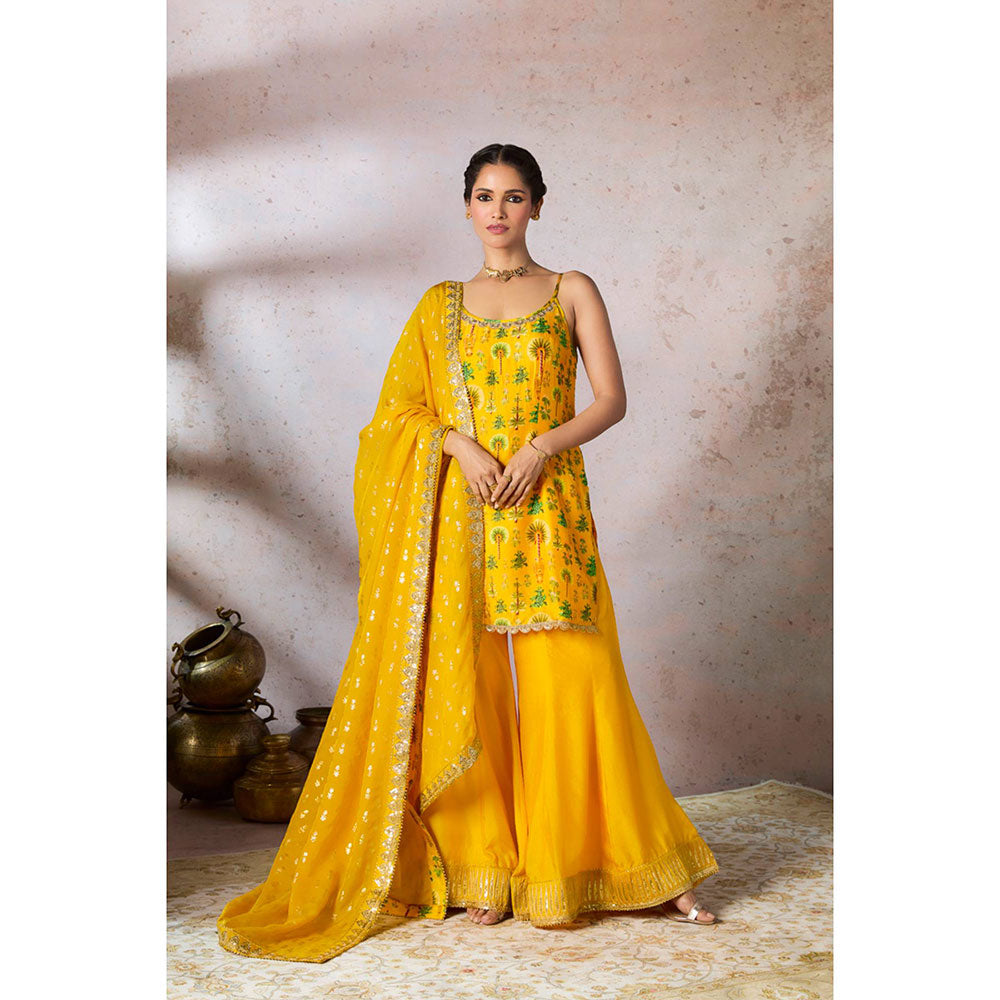 Masaba Yellow Sharara with Kurta and Dupatta (Set of 3)
