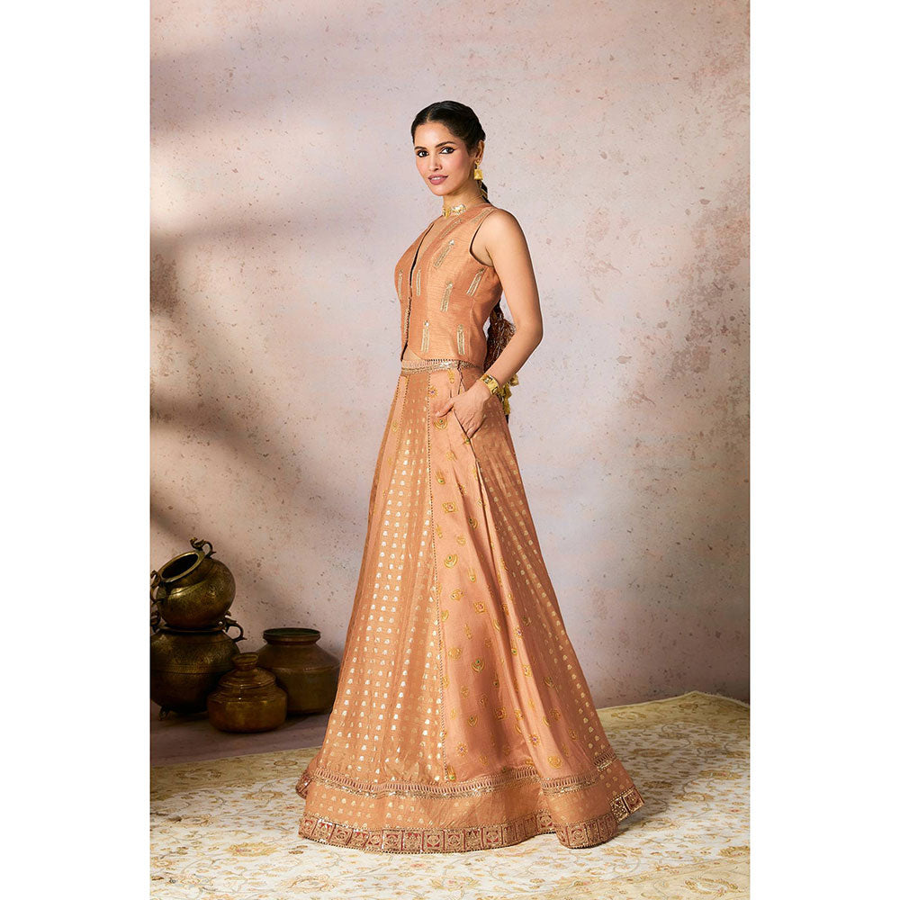 Masaba Peach Lehenga with Khoti Top (Set of 2)
