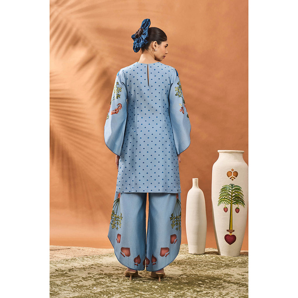 Masaba Powder Blue Spade Kurti with Palazzo (Set of 2)