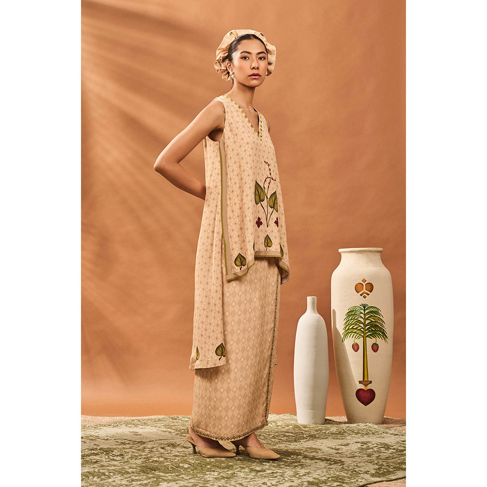 Masaba Beige Kurta with Vashti Style Skirt (Set of 2)