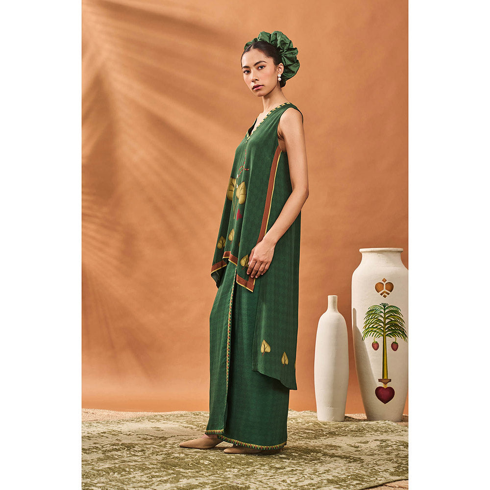 Masaba Green Kurta with Vashti Style Skirt (Set of 2)