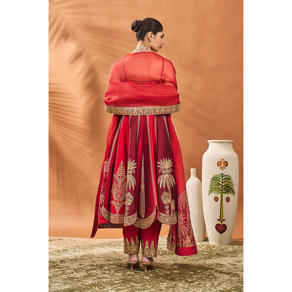 Masaba Red The Anar Bagh Anarkali with Salwar and Dupatta (Set of 3)