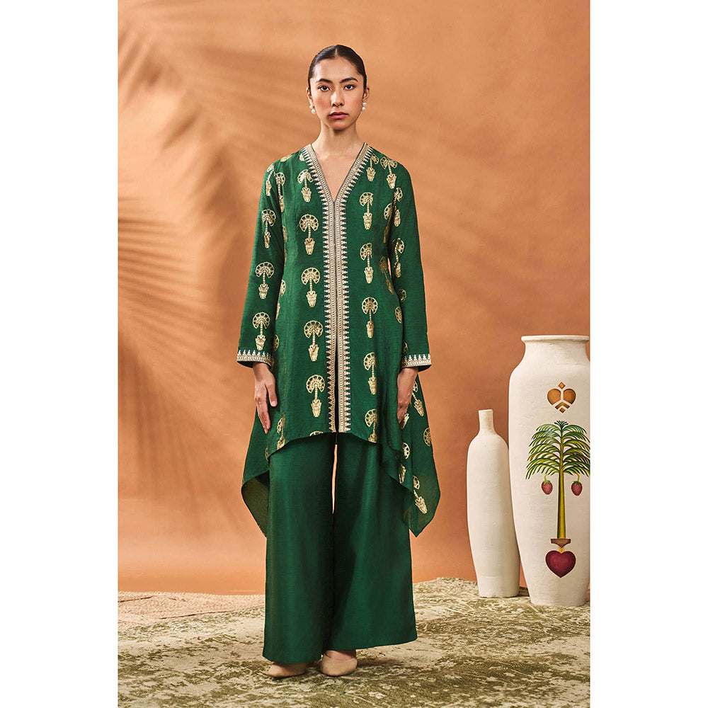 Masaba Green Traveller'S Palm Kurta with Palazzo (Set of 2)