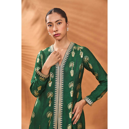 Masaba Green Traveller'S Palm Kurta with Palazzo (Set of 2)