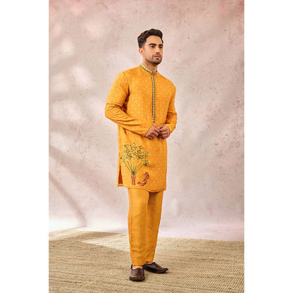 Masaba Yellow Spade Blossom Kurta with Pant (Set of 2)