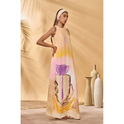 Masaba Beige Glazing Symphony Maxi Dress