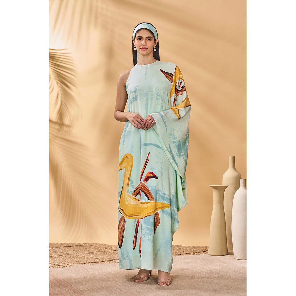 Masaba Blue Feathered Maxi Dress
