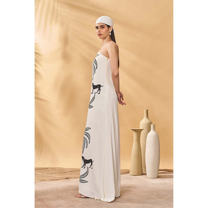 Masaba Ivory Paw Tree Maxi Dress