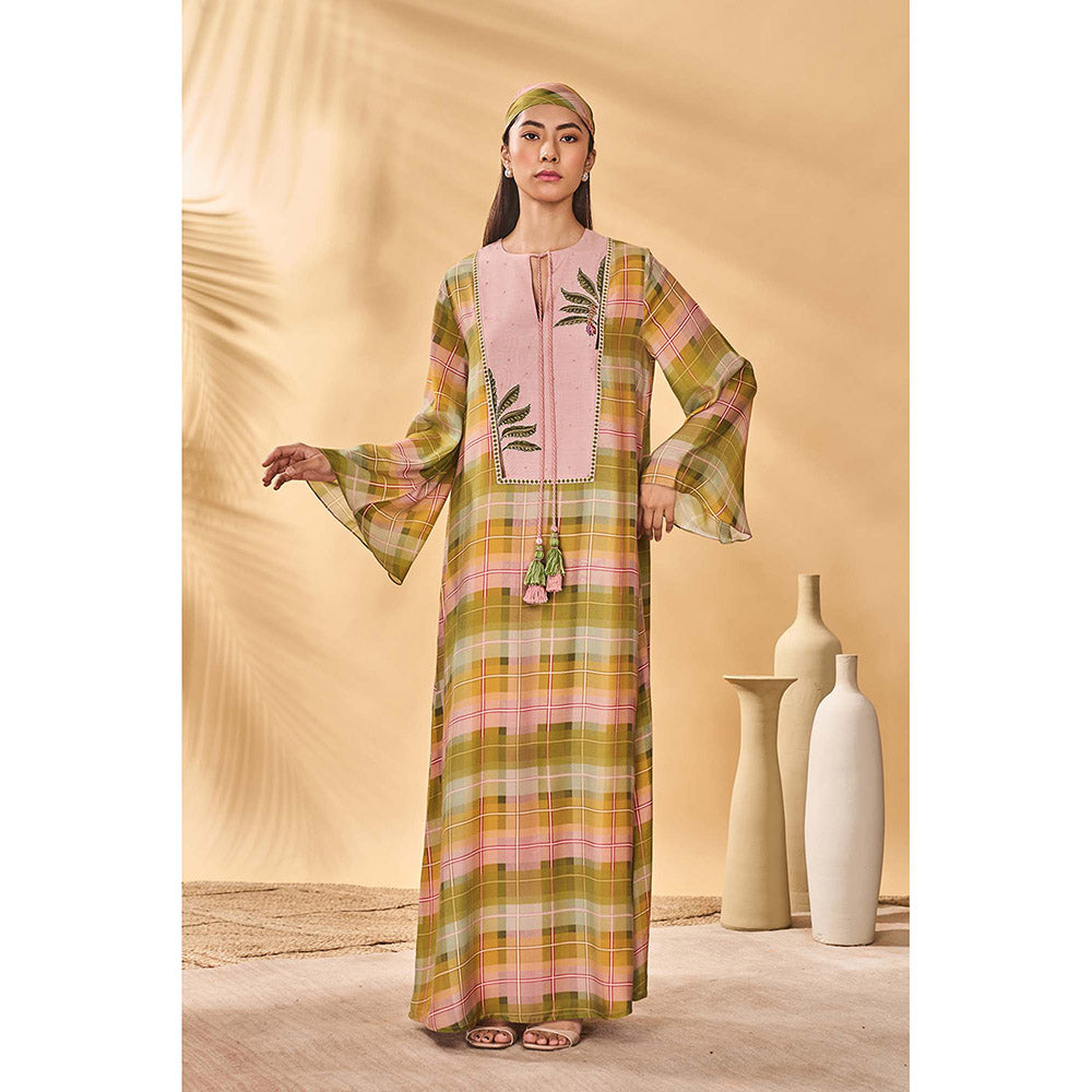 Masaba Multicolour Pina Colada Checkered Maxi Dress