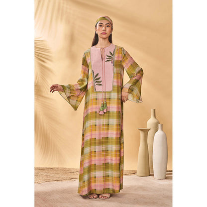Masaba Multicolour Pina Colada Checkered Maxi Dress