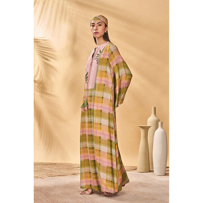Masaba Multicolour Pina Colada Checkered Maxi Dress