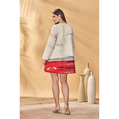 Masaba White Dancing Shadows Trapeze Mini Dress