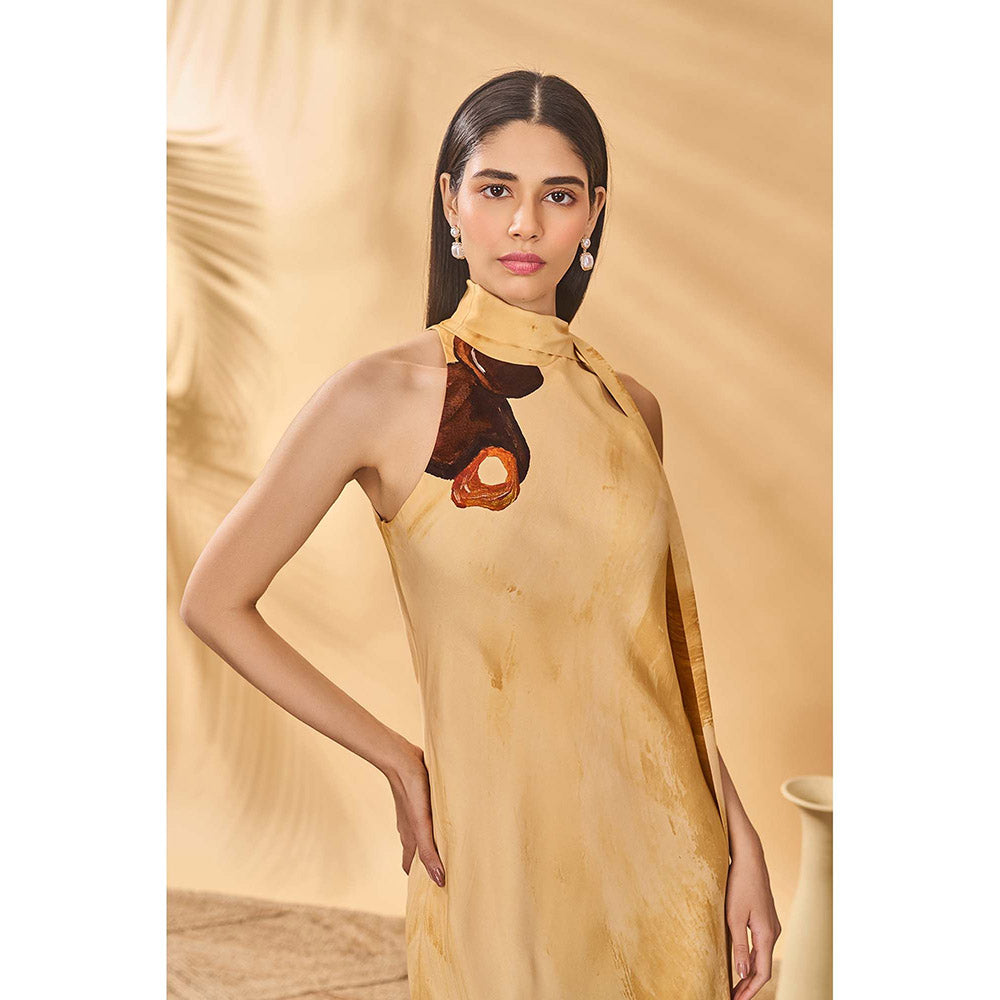 Masaba Mustard Earthen Echo's Maxi Dress