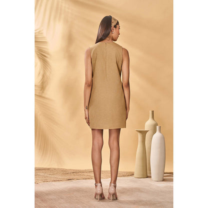 Masaba Beige Trellis Palm Mini Dress