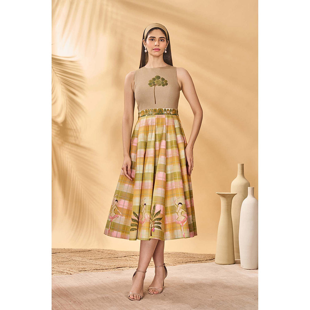 Masaba Beige Pina Colada Picnic Midi Dress