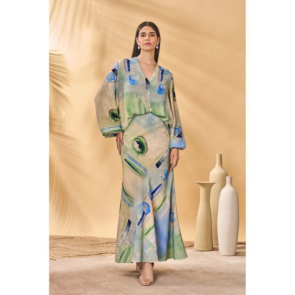 Masaba Multicolour Whirl Wind Billowy Sleeve Top