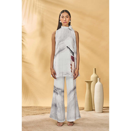 Masaba Grey Moon Mist Tunic with Pant (Set of 2)