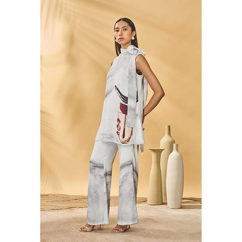 Masaba Grey Moon Mist Tunic with Pant (Set of 2)
