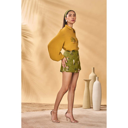 Masaba Olive Miniature Dreams Skorts