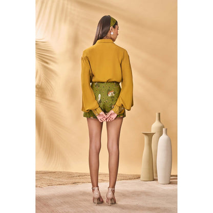 Masaba Olive Miniature Dreams Skorts