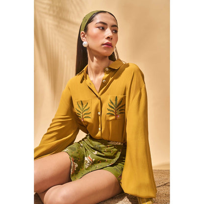 Masaba Olive Miniature Dreams Skorts