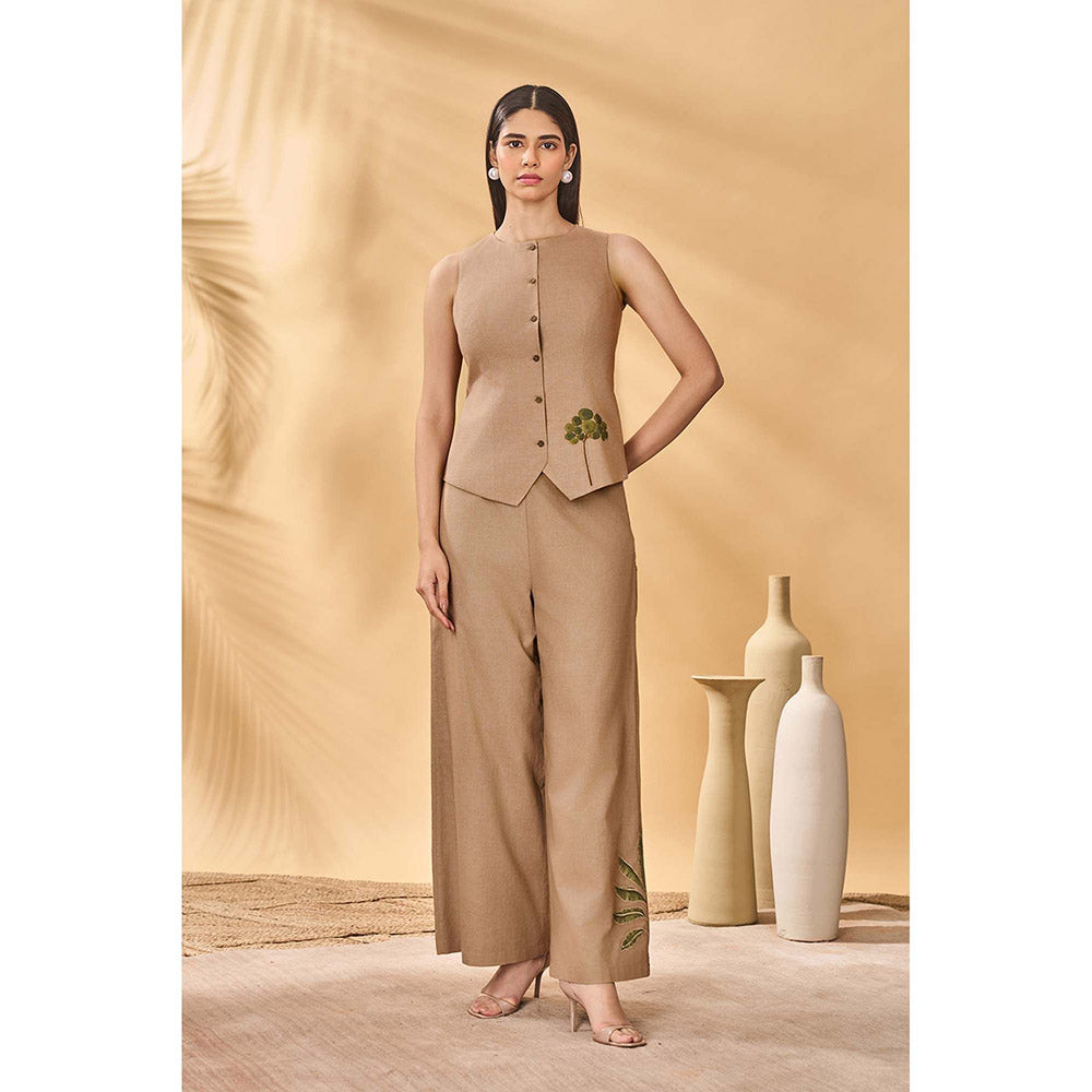 Masaba Beige Trellis Palm Coord (Set of 2)