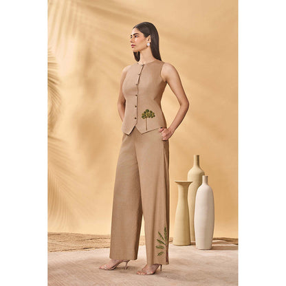 Masaba Beige Trellis Palm Coord (Set of 2)