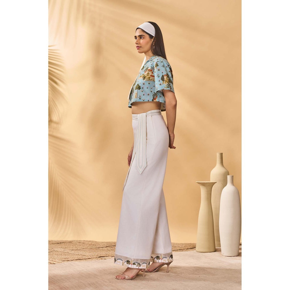 Masaba Blue Miniature Dreams Crop Top