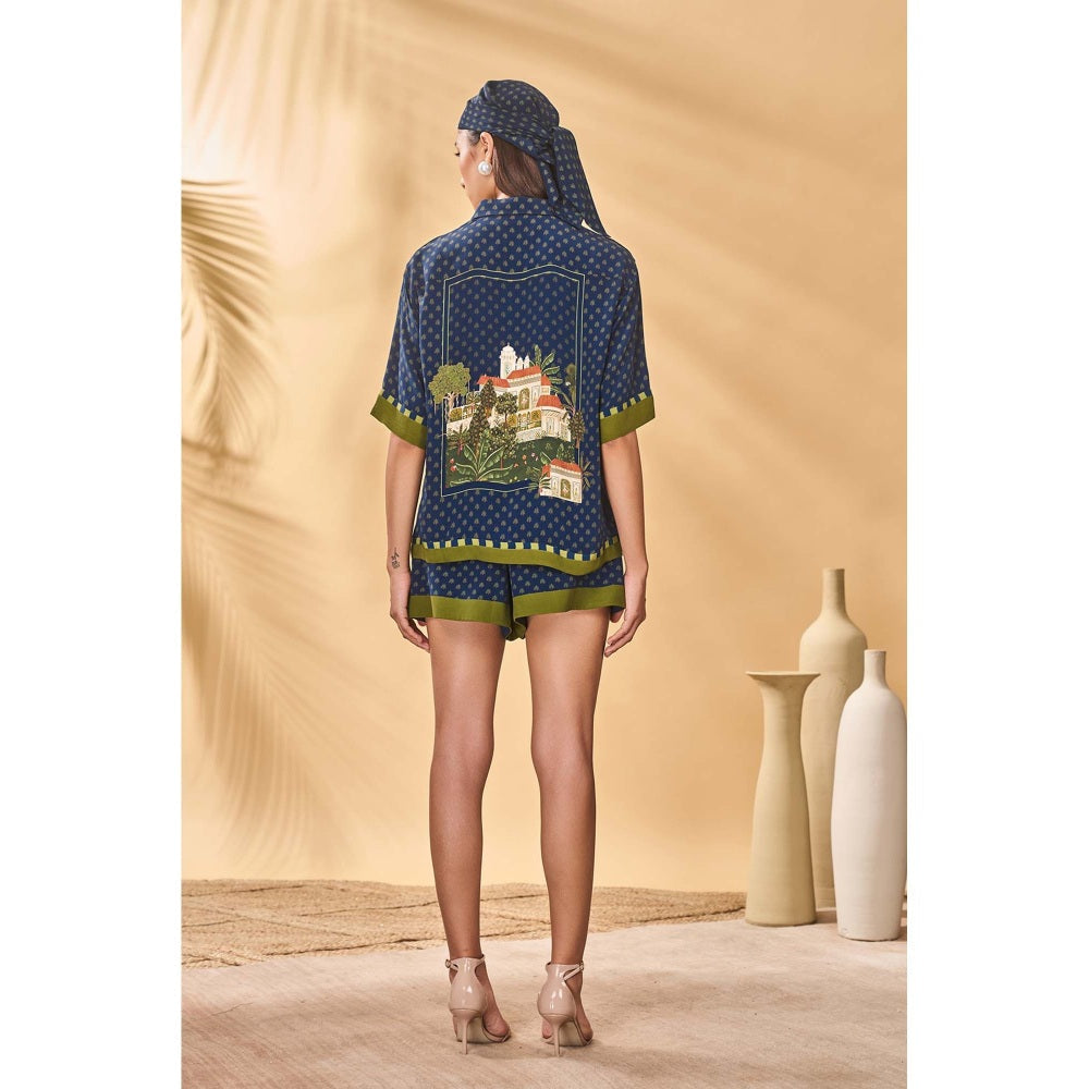Masaba Blue Midnight Holiday Home Shorts