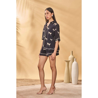 Masaba Black Woof Whimsy Shirt