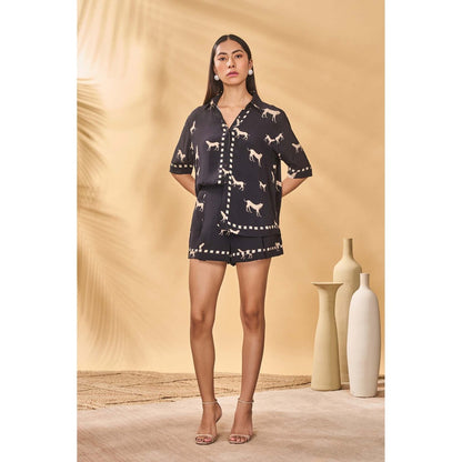 Masaba Black Woof Whimsy Shorts