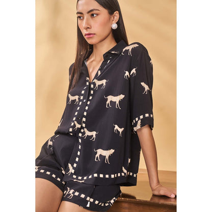 Masaba Black Woof Whimsy Shorts
